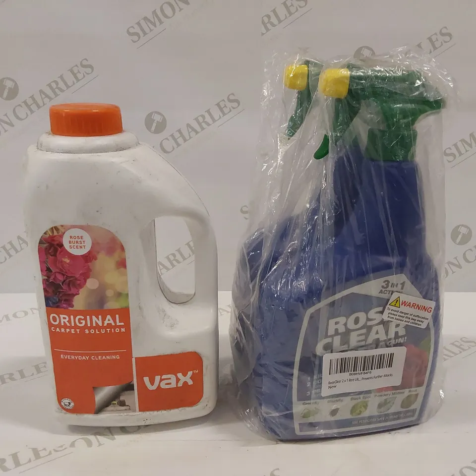 BRAND NEW BOTTLE OF VAC ORIGINAL CARPET SOLUTION AND TWO BOTTLES OF ROSE CLEAR 1L - COLLECTION ONLY
