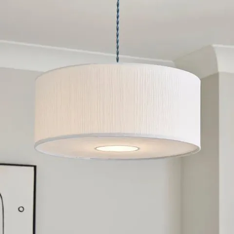 BOXED RIPPLED PAPER SHALLOW DIFFUSER DRUM LAMP SHADE
