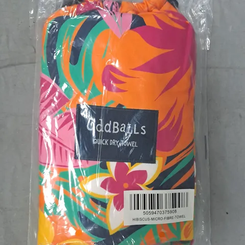 HIBISCUS MICRO-FIBRE TOWEL – TROPICAL PRINT, PLASTIC WRAPPED