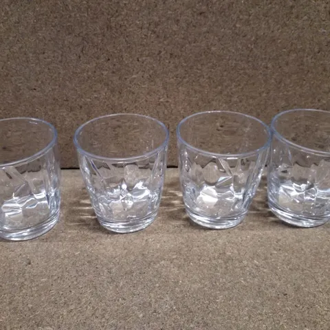 BOXED SET OF 4 CLEAR PLASTIC CUPS