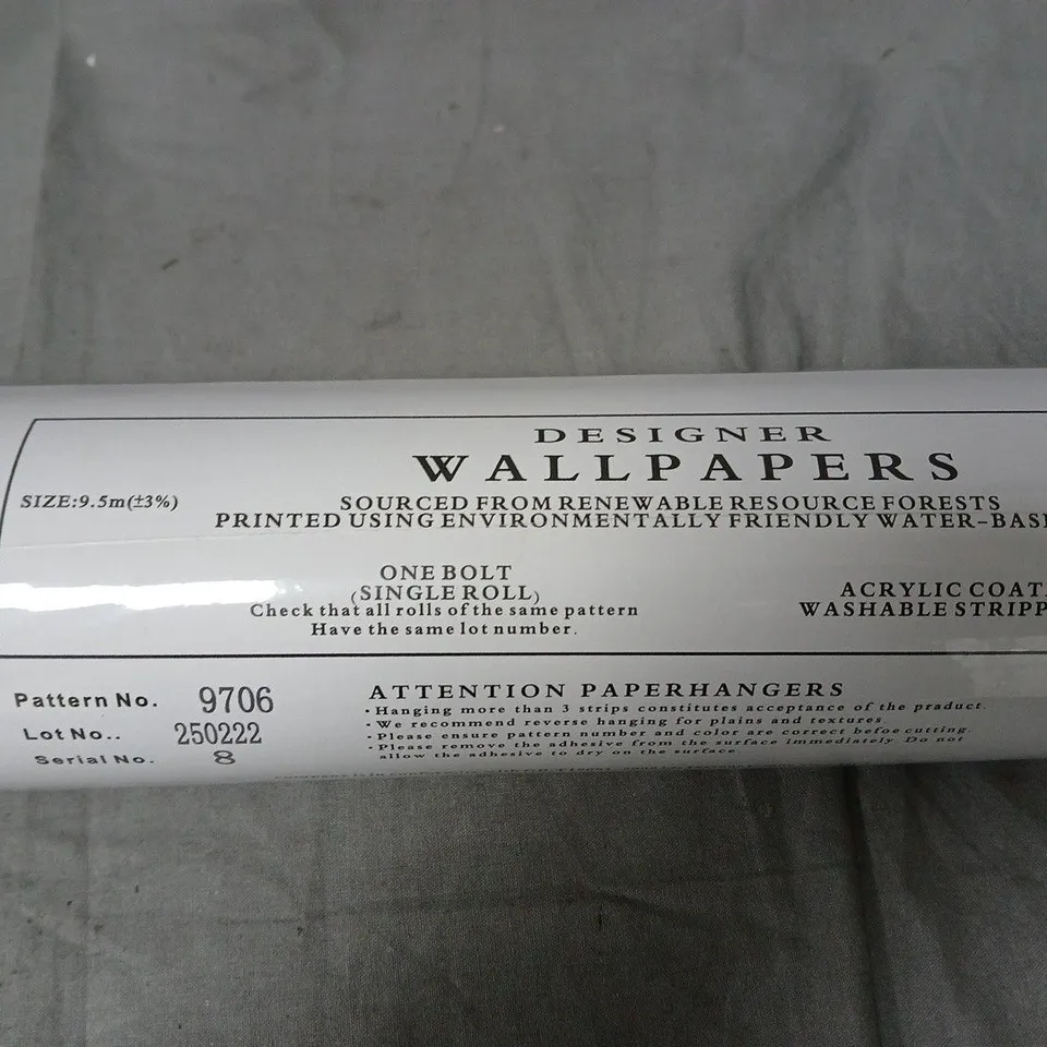 DESIGNER WALLPAPERS – PATTERN 9706, 9.5M ROLL, SINGLE BOLT