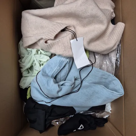APPROXIMATELY 25 ASSORTED CLOTHING PRODUCTS IN VARIOUS STYLES & SIZES