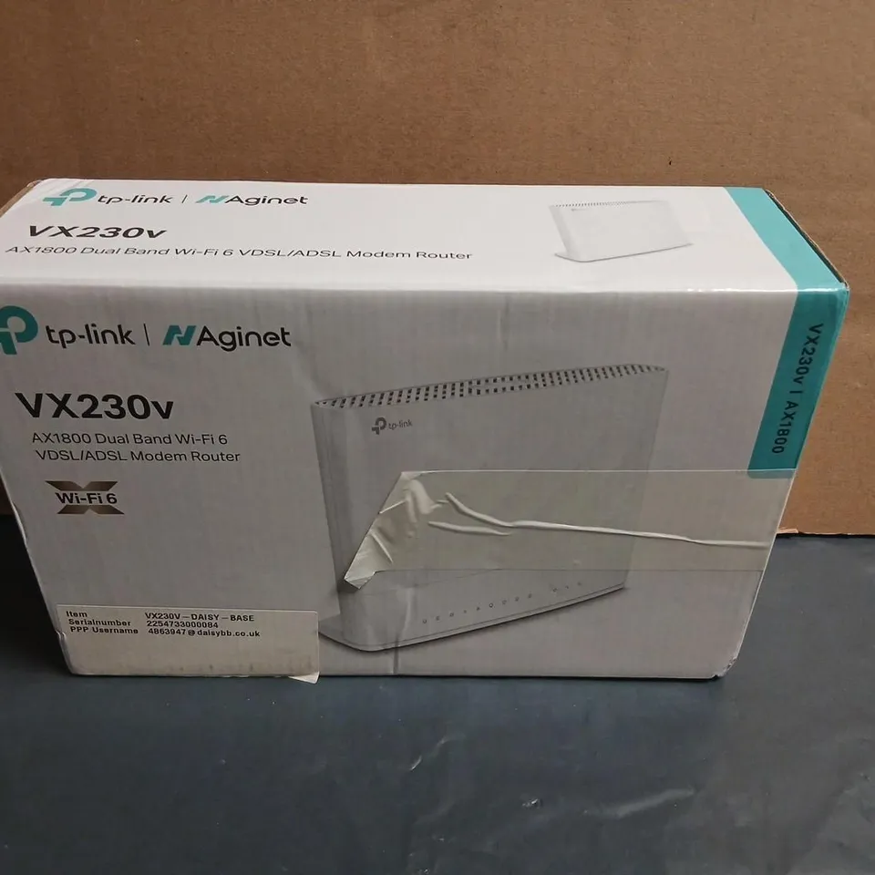 TP-LINK VX230V AX1800 DUAL BAND WI-FI 6 VDSL/ADSL MODEM ROUTER – BOXED