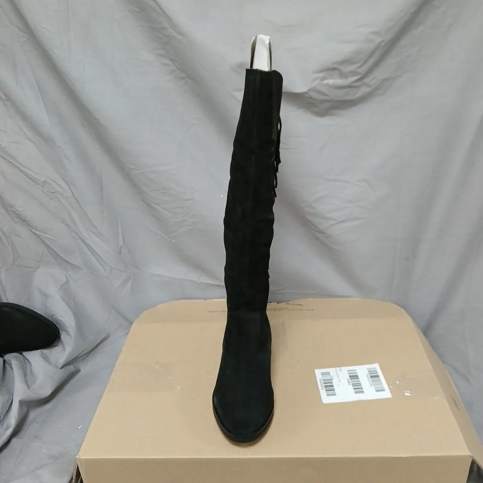 SEUDE BOOT WITH FRINGE BLACK SIZE UK 5
