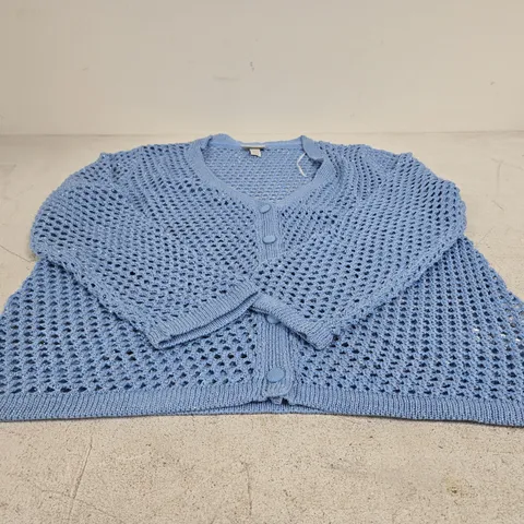 BON PRIX LIGHT BLUE/SPARKLY BUTTON UP CARDIGAN UK XL