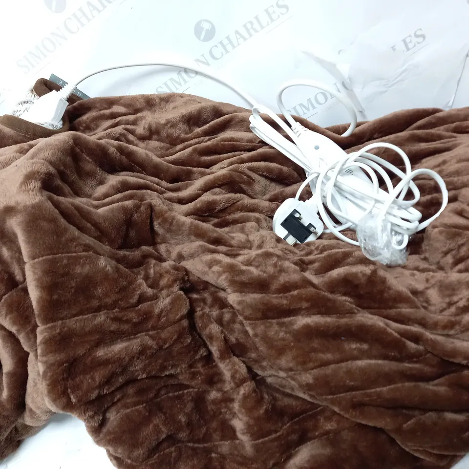 COZEE HOME LUXURY HEATED THROW - NEUTRAL