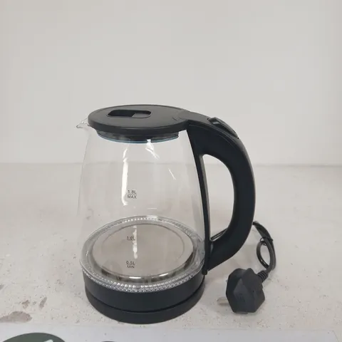 GLASS ELECTRIC KETTLE WITH BLACK HANDLE – 1.8L CAPACITY