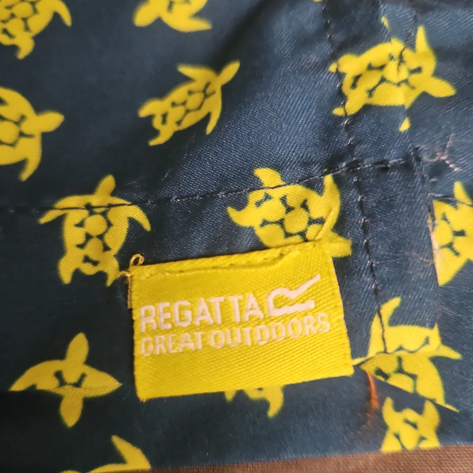 Regatta Great Outdoors Swim Shorts – Navy with Yellow Turtle Print, Youth Size 15-16