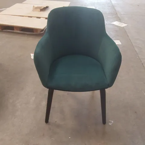 BELSHIRE BLACK EFFECT ASH WOODEN FRAME DINING CHAIR UPHOLSTERY COLOUR:BLUE