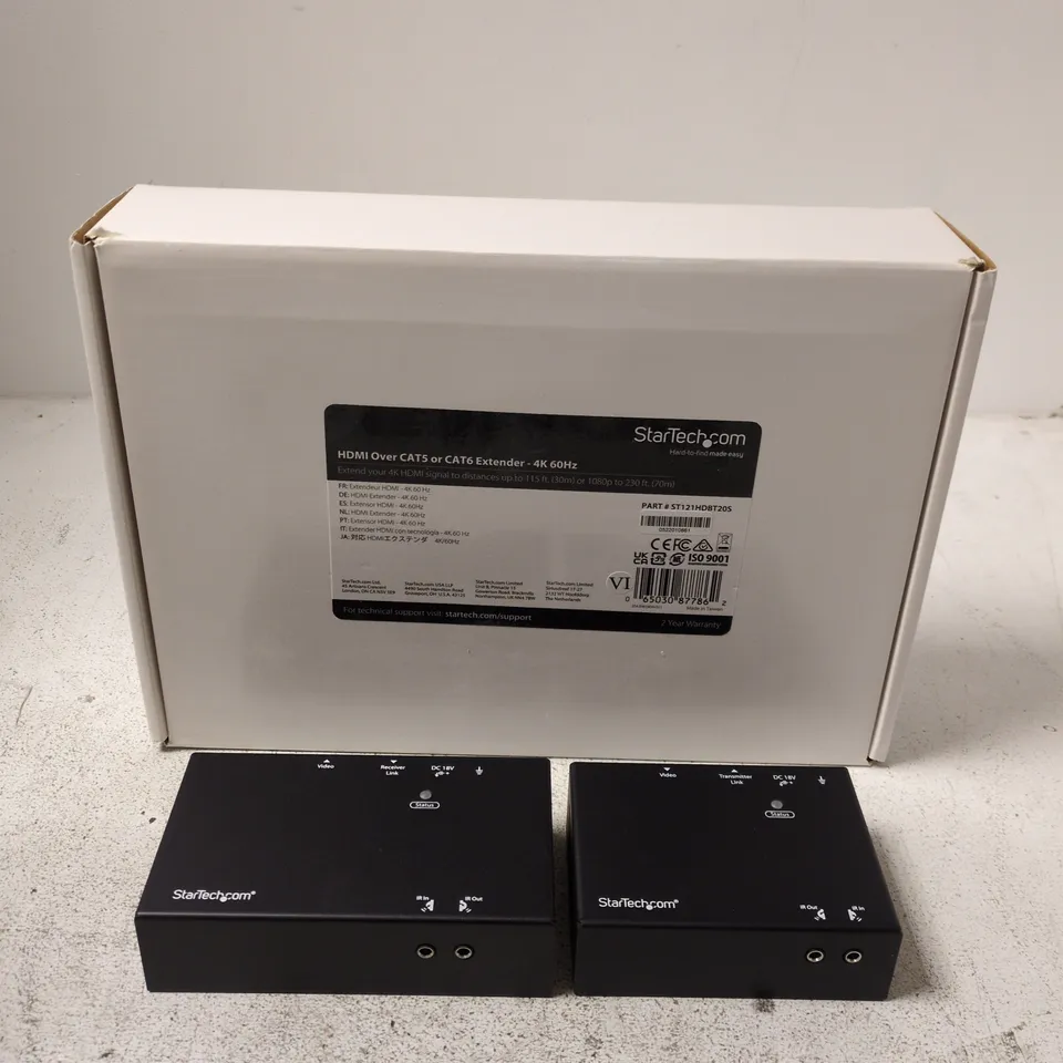 STARTECH HDMI OVER CAT5/CAT6 EXTENDER KIT – 4K60, 2 X RECEIVERS (ST12HDT120S)