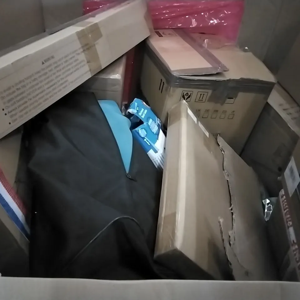 PALLET OF ASSORTED PRODUCTS INCLUDING ROUNDED RECTANGLE MIRROR, COUNTERBALANCE MONITER ARM, CONVECTOR HEATER, TABLE FOOTBALL