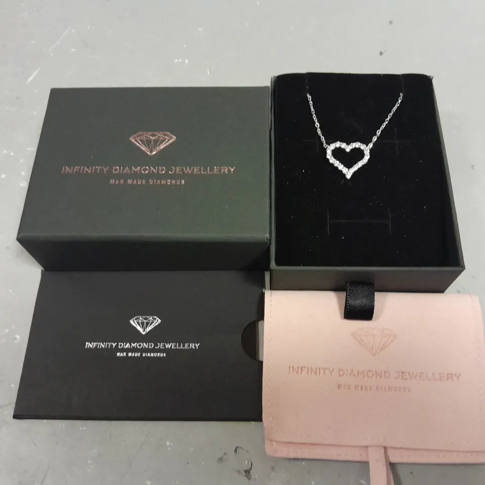 HEART THEMED INFINITY DIAMOND NECKLACE