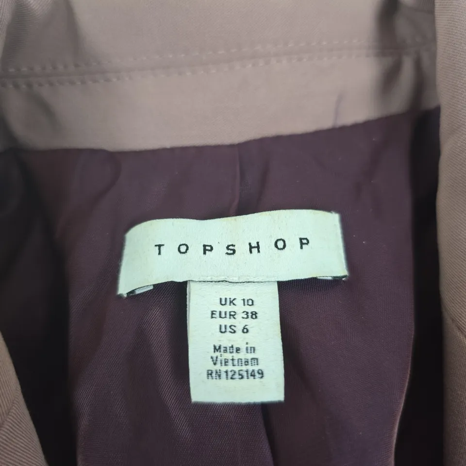 TOPSHOP BLAZER – MAUVE DOUBLE‑BREASTED LADIES JACKET, UK 10