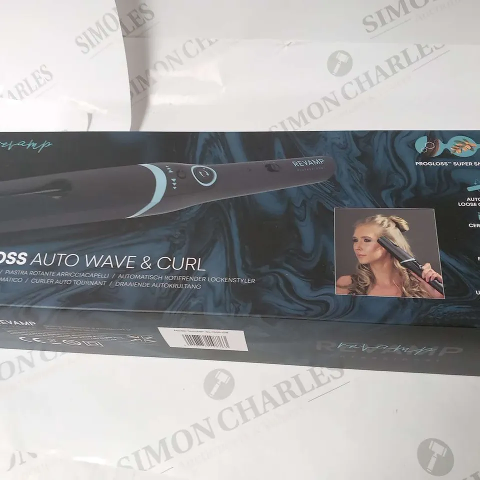 BOXED REVAMP PROGLOSS AUTO WAVE & CURL AUTO ROTATING CURLER CL-1500-GB