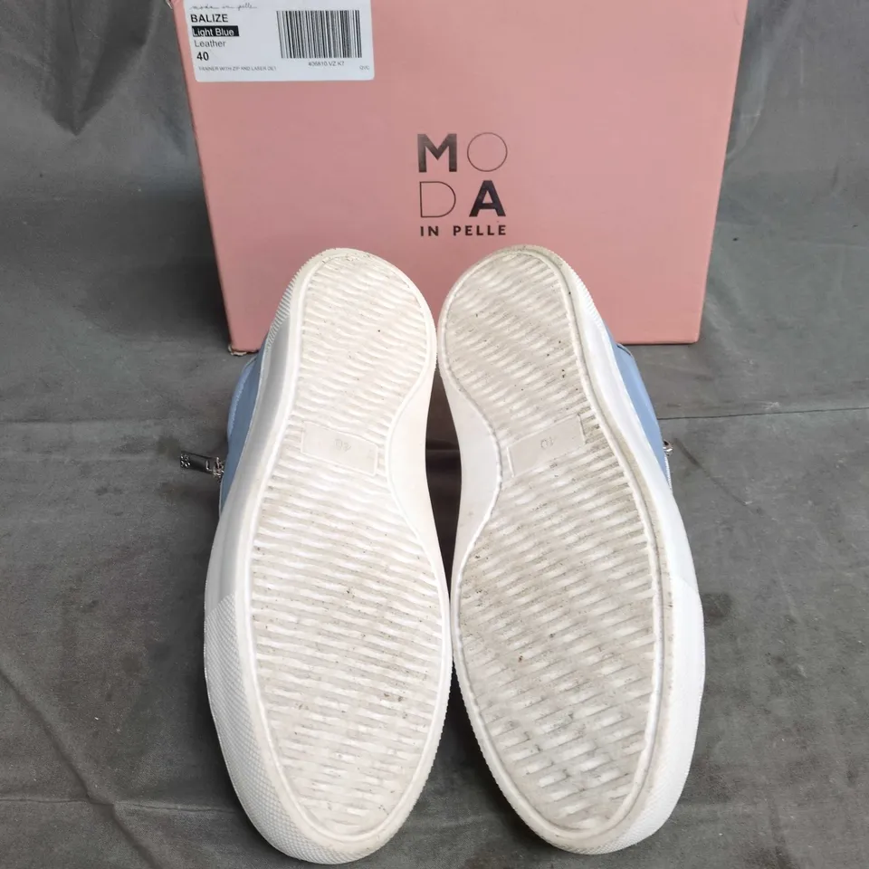 MODA IN PELLE BLUE LEATHER SNEAKERS – UK 7 (EU 40)