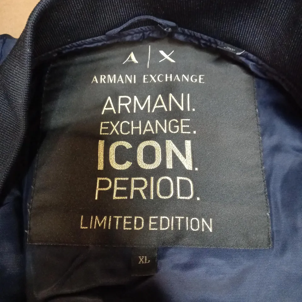 ARMANI EXCHANGE ICON PERIOD LIMITED EDITION PADDED BOMBER JACKET - NAVY, XL