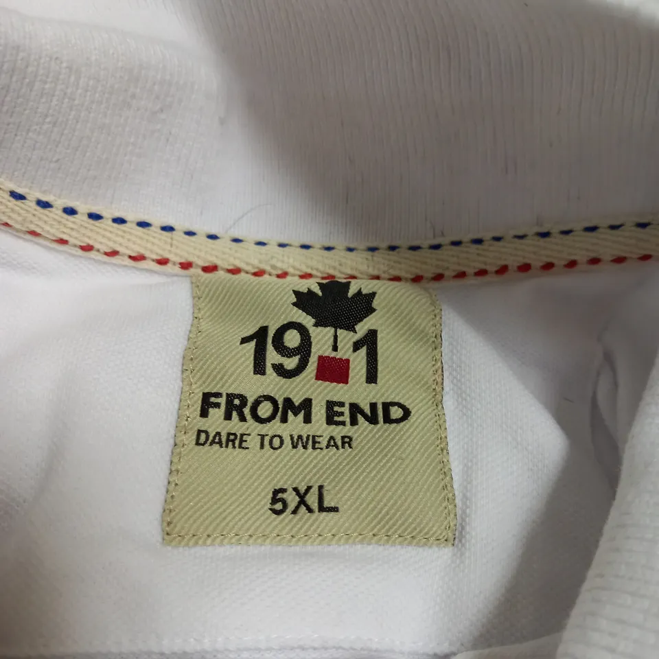 FROM END WHITE POLO SIZE 5XL 