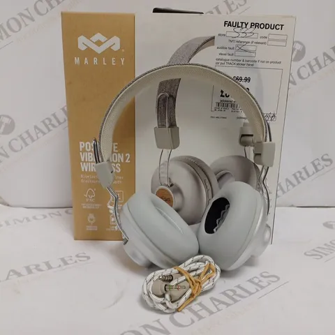 BOXED HOUSE OF MARLEY POSITIVE VIBRATIONS 2 WIRELESS BLUETOOTH HEADPHONES