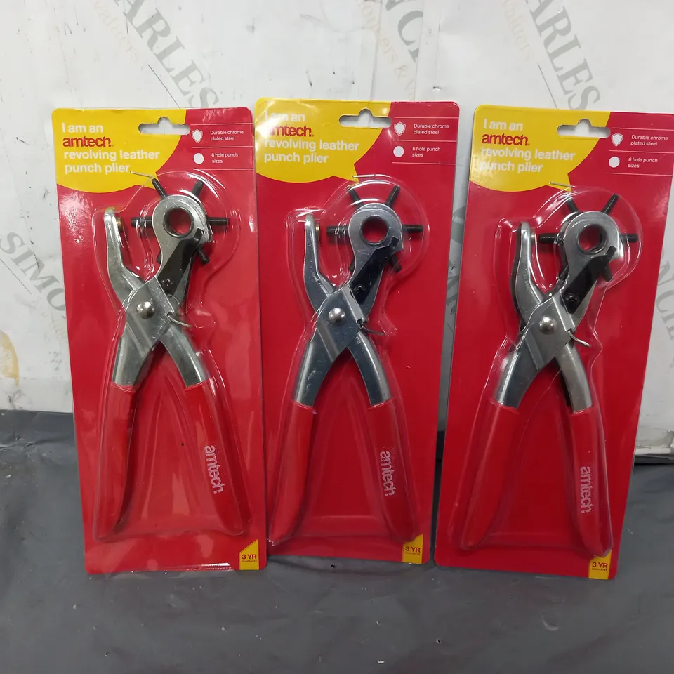 3 AMTECH REVOLVING LEATHER PUNCH PLIERS