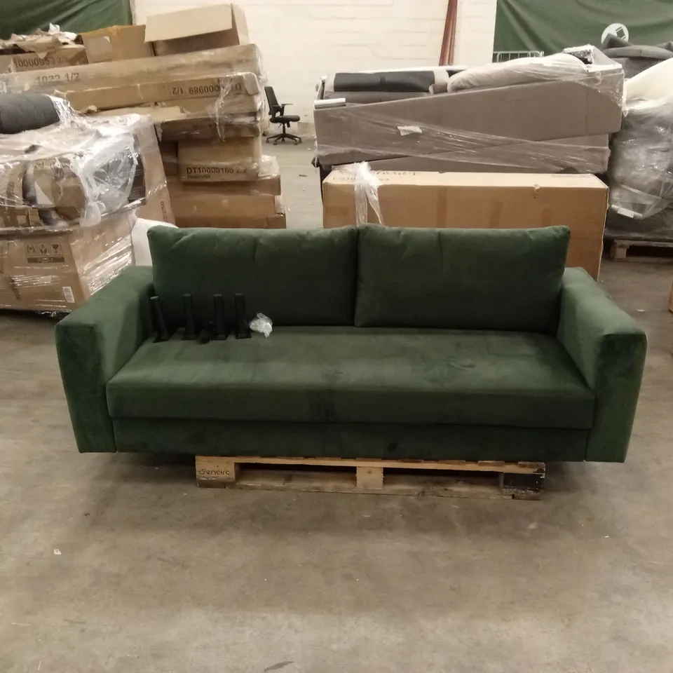 LANA 3 SEATER SOFA, MOSS GREEN CLASSIC VELVET