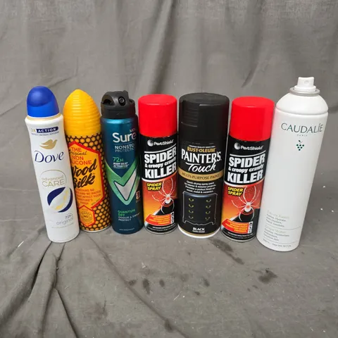 APPROXIMATELY 15 ASSORTED AEROSOLS TO INCLUDE CAUDALIE GRAPE WATER, DOVE ADVANCED CARE, SURE QUANTUM DRY, ETC - COLLECTION ONLY