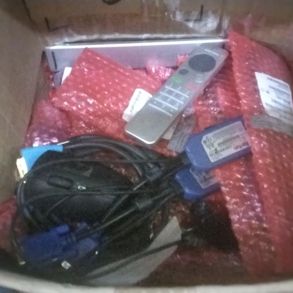 BOX OF ASSORTED TECH TO INCLUDE ZEBRA GX430T LABEL PRINTER, COMPUTER MOUSE, KODAK CAMERA, HIKVISION SECURITY CAMERA