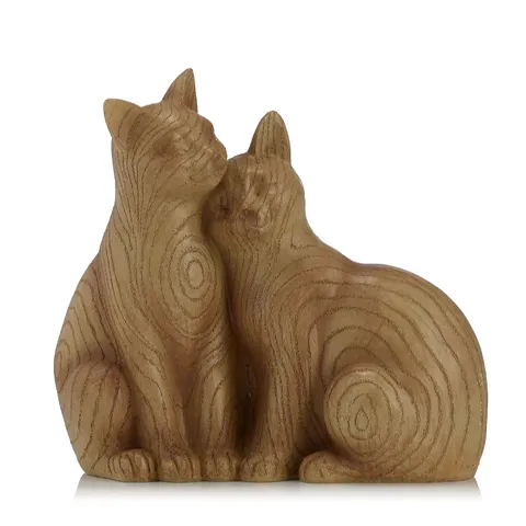 GARDEN REFLECTIONS WOOD EFFECT PAIR OF CATS