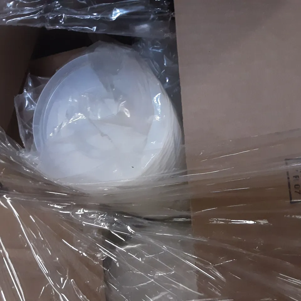 PALLET OF APPROXIMATELY 9 BOXES OF PET CLEAR CUPS & CLEAR LIDS