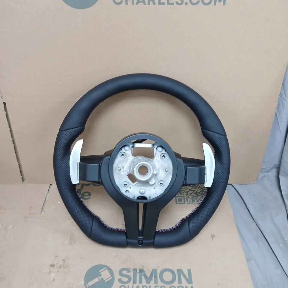 CAR STEERING WHEEL (FOR PADDLE GEARBOX) WITH MULTIFUNCTION CONTROLS – AIRBAG REMOVED