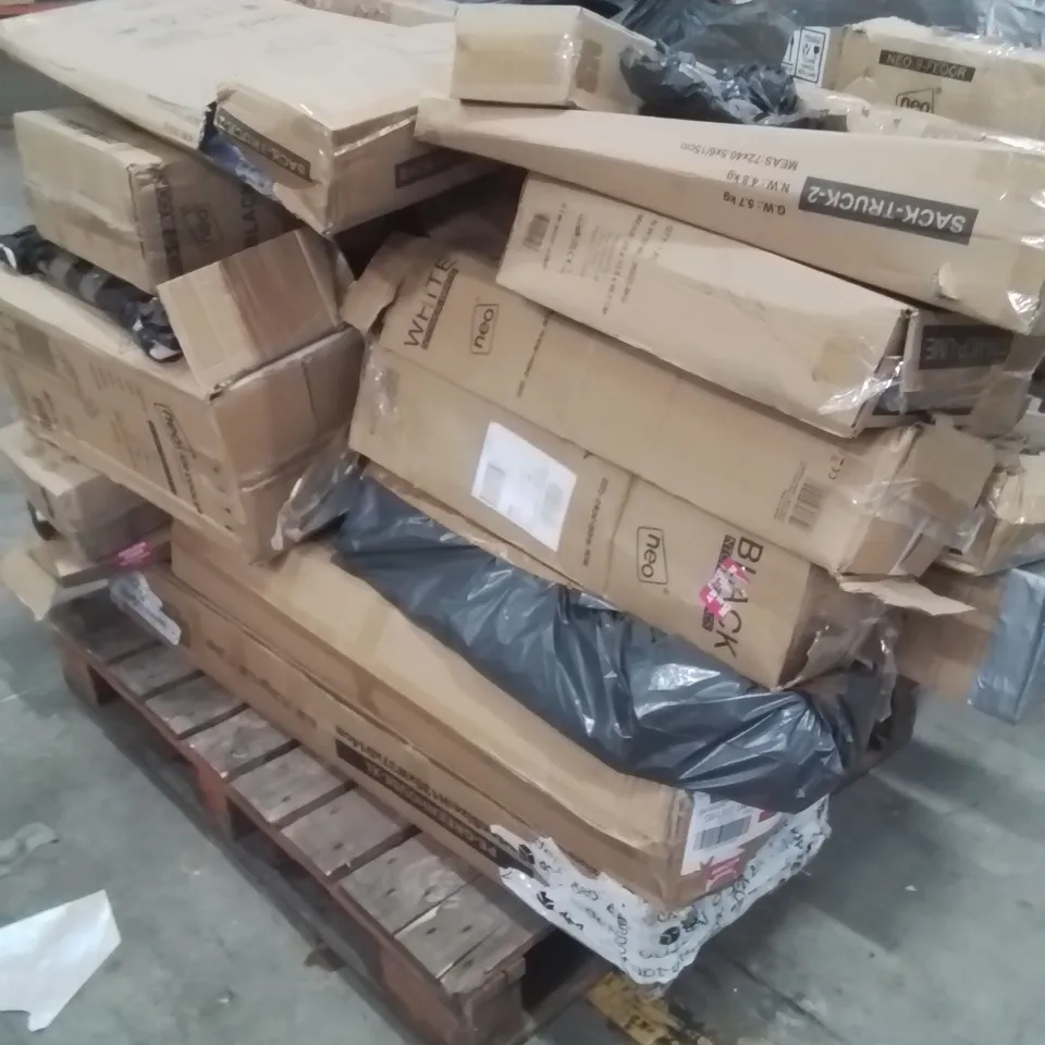 PALLET OF NEO PRODUCTS AND ASSORTED HOUSEHOLD GOODS TO INCLUDE,AIR COOKER,FAN,SACK TRUCK,STEAM MOP