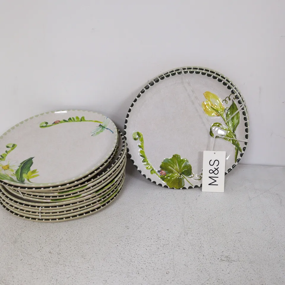 LOT OF 16 M&S SPRING THEMED PLATES