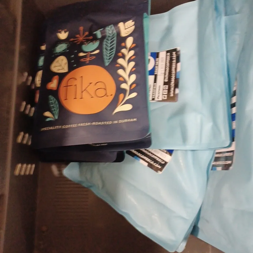 APPROXIMATELY 9 ASSORTED COFFEE PRODUCTS TO INCLUDE MAC BEANS, FIKA, MATCHA FUEL ETC