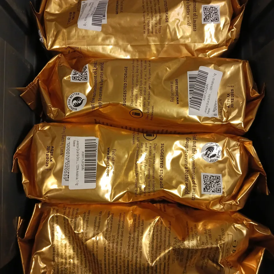 4 X SEALED LAVAZZA ORO COFFEE BEANS - 4 X 1KG