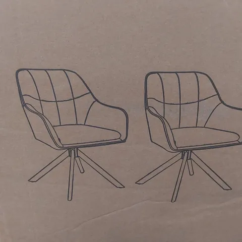 BOXED SET OF 2 UPHOLSTERED DINING CHAIRS IN BROWN