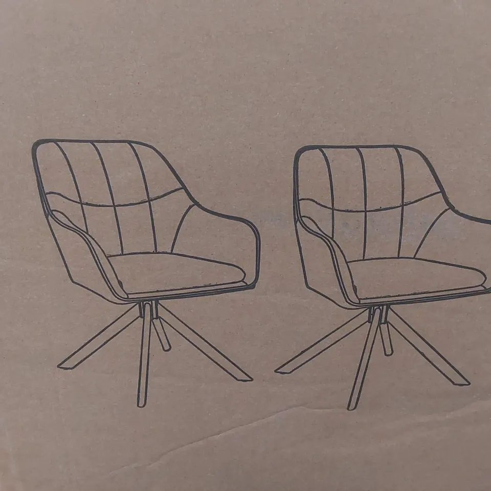 BOXED SET OF 2 UPHOLSTERED DINING CHAIRS IN BROWN
