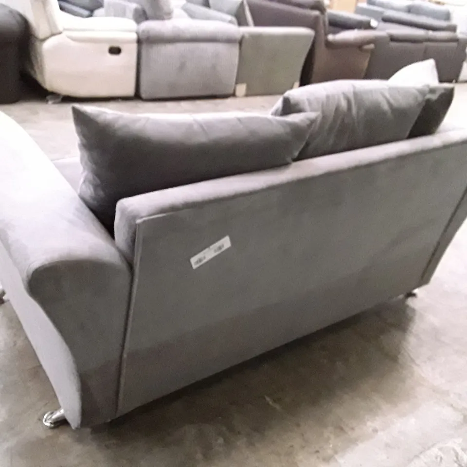 DESIGNER 2 SEATER SOFA - GREY FABRIC