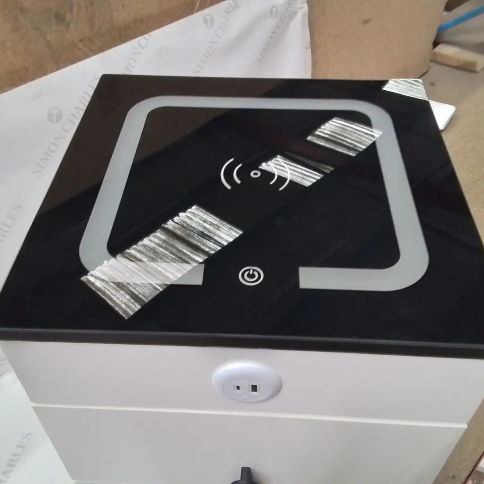 BOXED 2 DRAWER USB BEDSIDE TABLE 