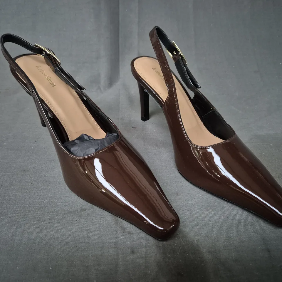 BOXED PAIR OF SHOES & OTHER STORIES HEELS IN CHOCOLATE (2 LEFT FEET)