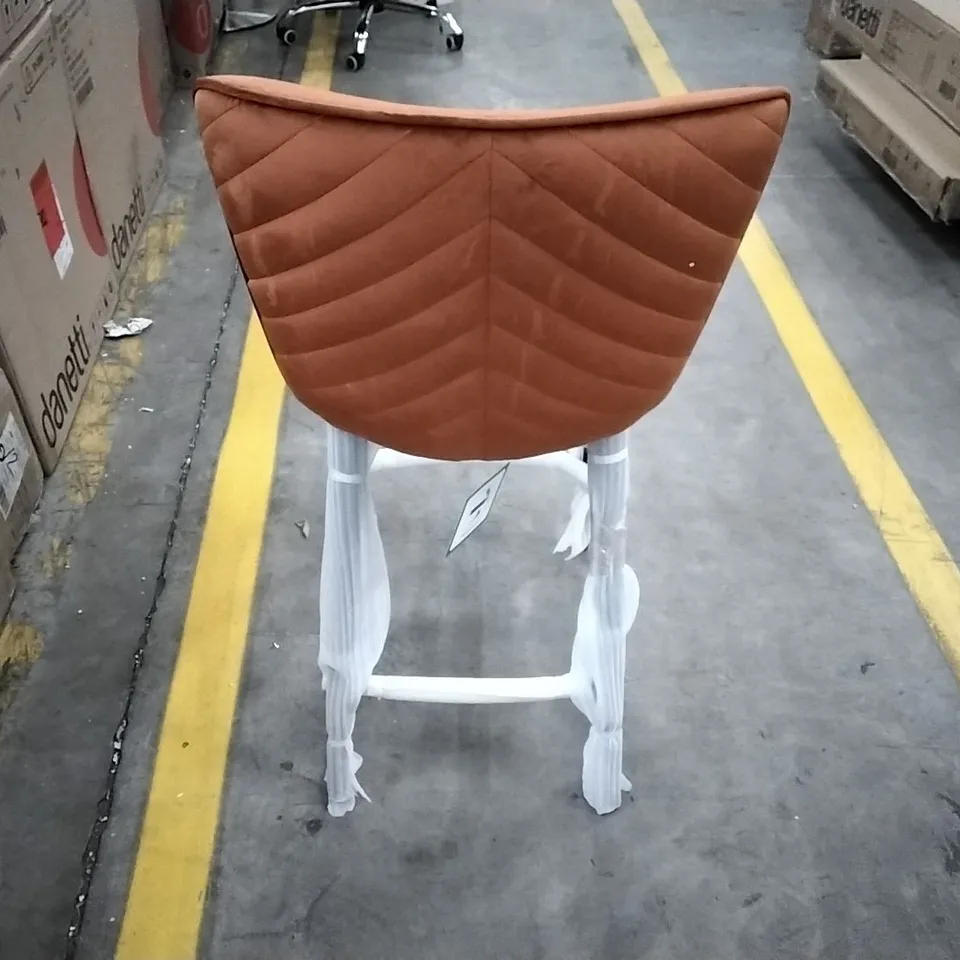 BOXED SERENA RUST VELVET BAR STOOL (1 BOX)