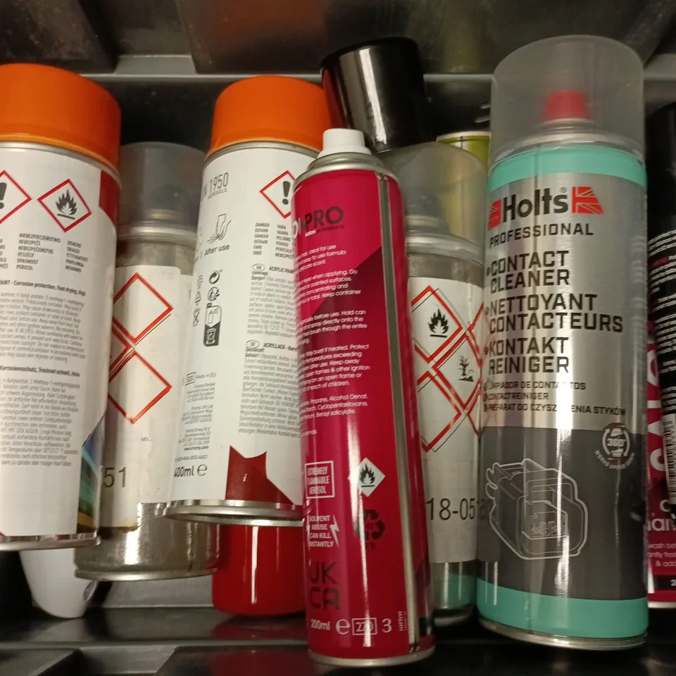 APPROXIMATELY 15 ASSORTED AEROSOLS TO INCLUDE SOVEREIGN AIR SANITISER, SALONPRO DRY SHAMPOO, HAIR REMOVAL CREAM SPRAY, ETC - COLLECTION ONLY