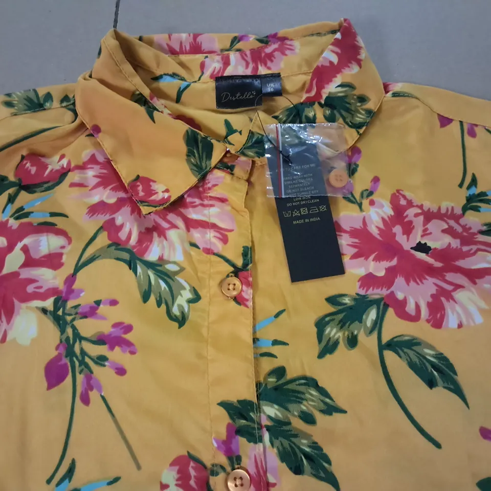 LOT OF APPROXIMATELY 9 BRAND NEW ORANGE FLORAL SHIRTS - UK 16