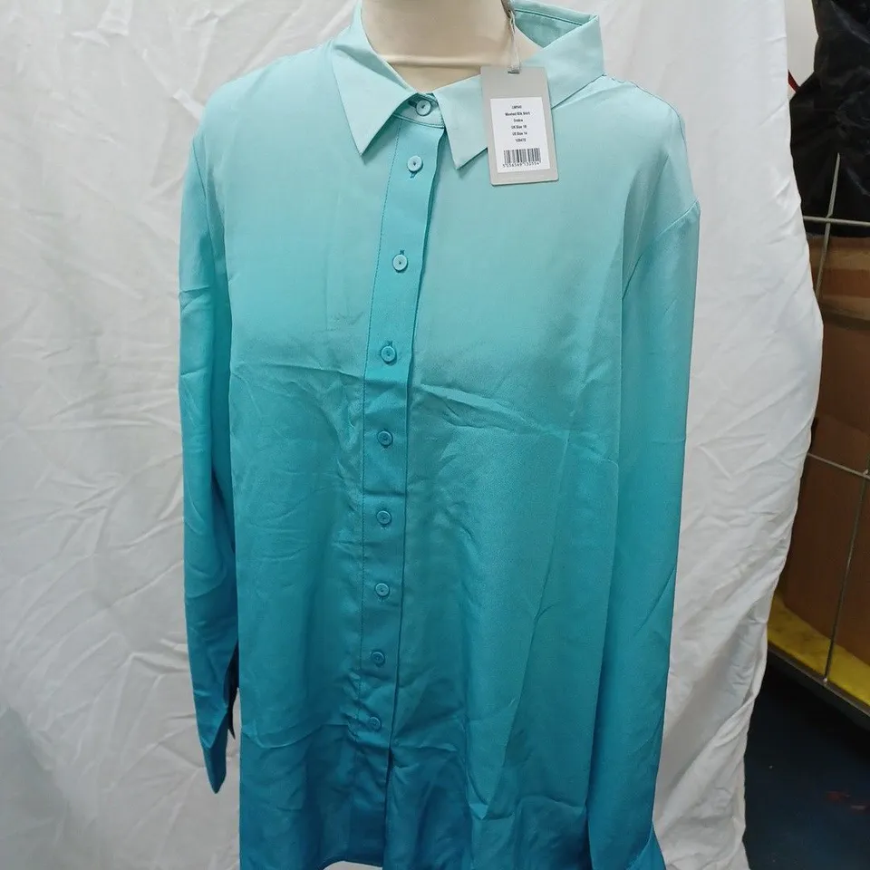 PURE COLLECTION BLUE OMBRE BUTTON UP SHIRT SIZE 18