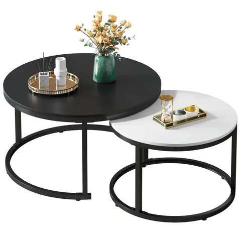 BOXED ANACAREN SET OF 2 CENTRE TABLE, COFFEE TABLE SET FOR LIVING ROOM (1 BOX)