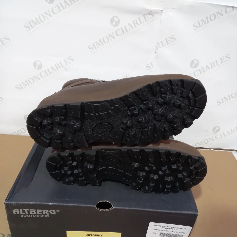 BOXED PAIR OF ALTBERG BROWN BOOTS SIZE 9L