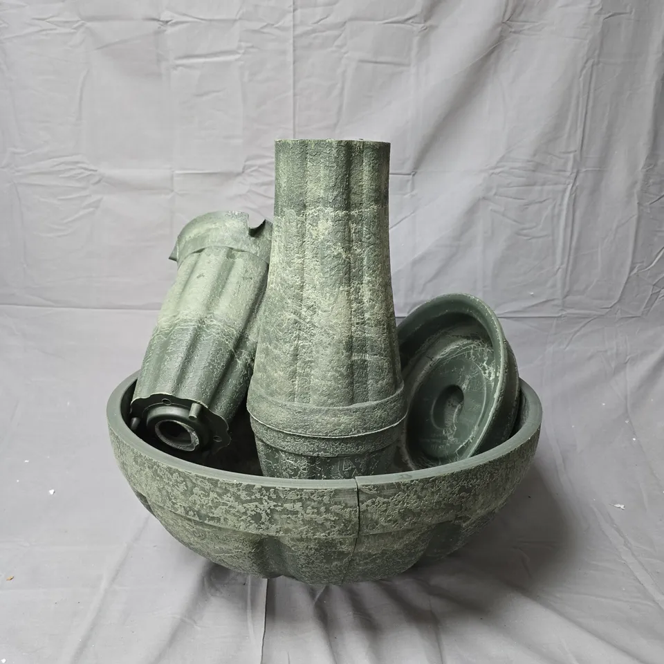 MULTIFUNCTIONAL GARDEN WATER FOUNTAIN ORNAMENT – GREEN PATINA