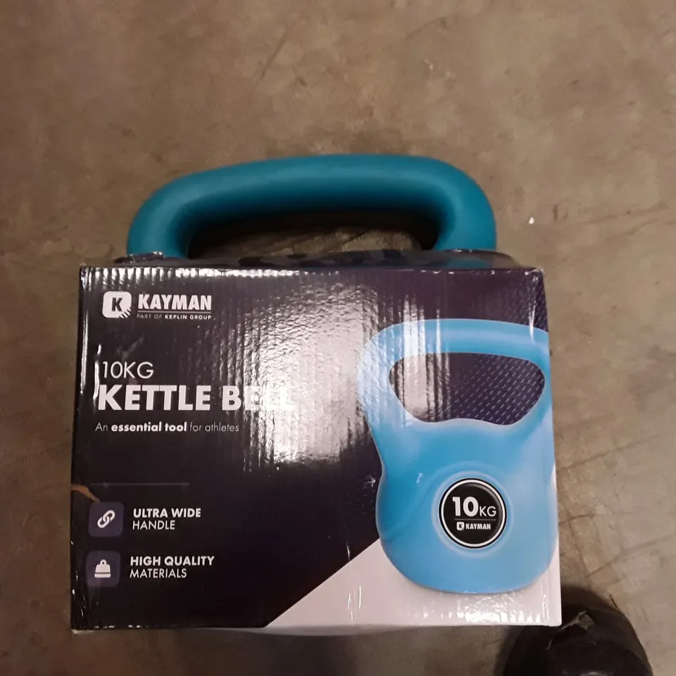 BOXED KAYMAN 10KG KETTLE BELL - BLUE 