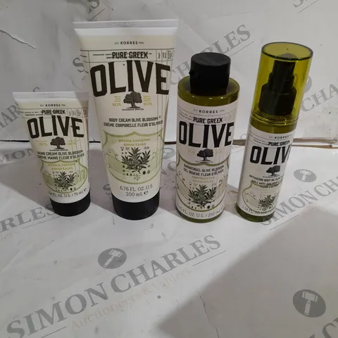 KORRES 4 PIECE PURE GREEK OLIVE COMPLETE BODYCARE COLLECTION