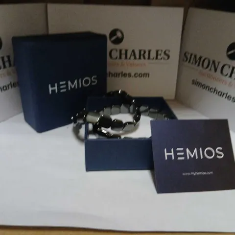 HEMIOS BLACK-TONED LINK BRACELET PAIR