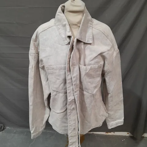 MISSAP DENIM ACID WASH OVERSIZED SHACKET - SIZE 10