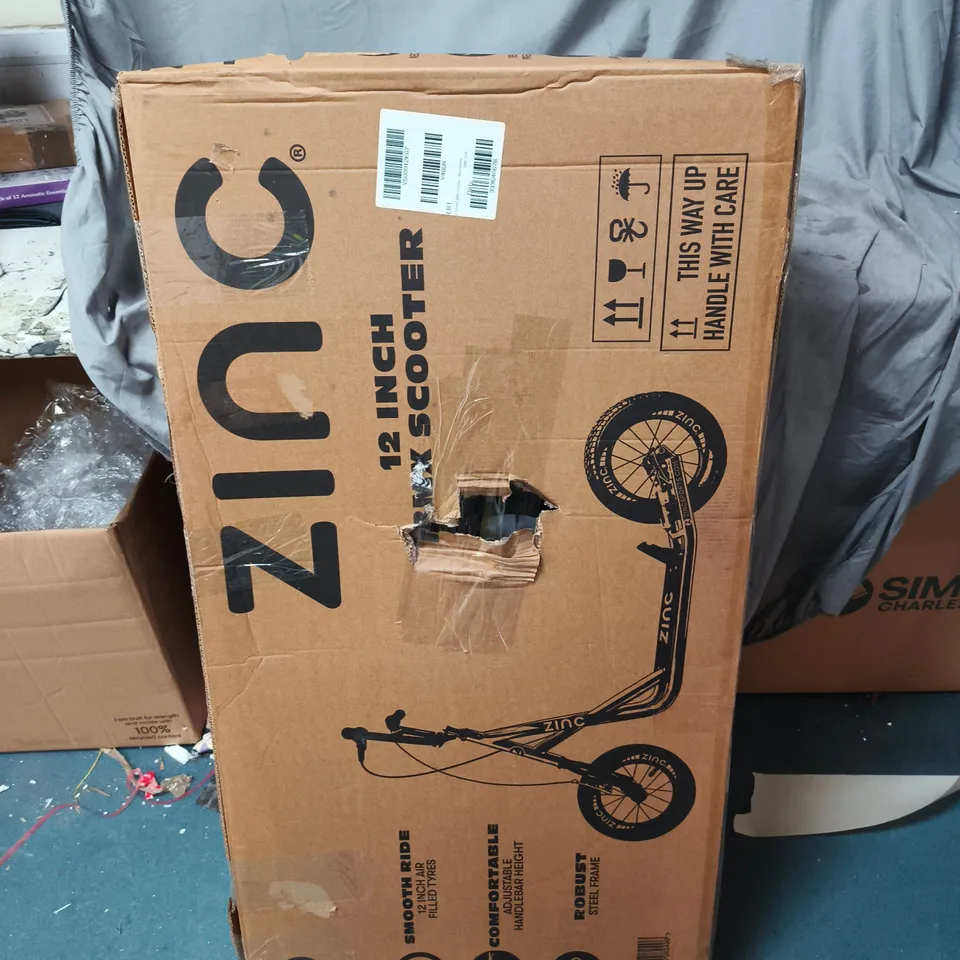 BOXED ZINC 12 INCH BMX SCOOTER IN NEOCHROME - COLLECTION ONLY RRP £149.99